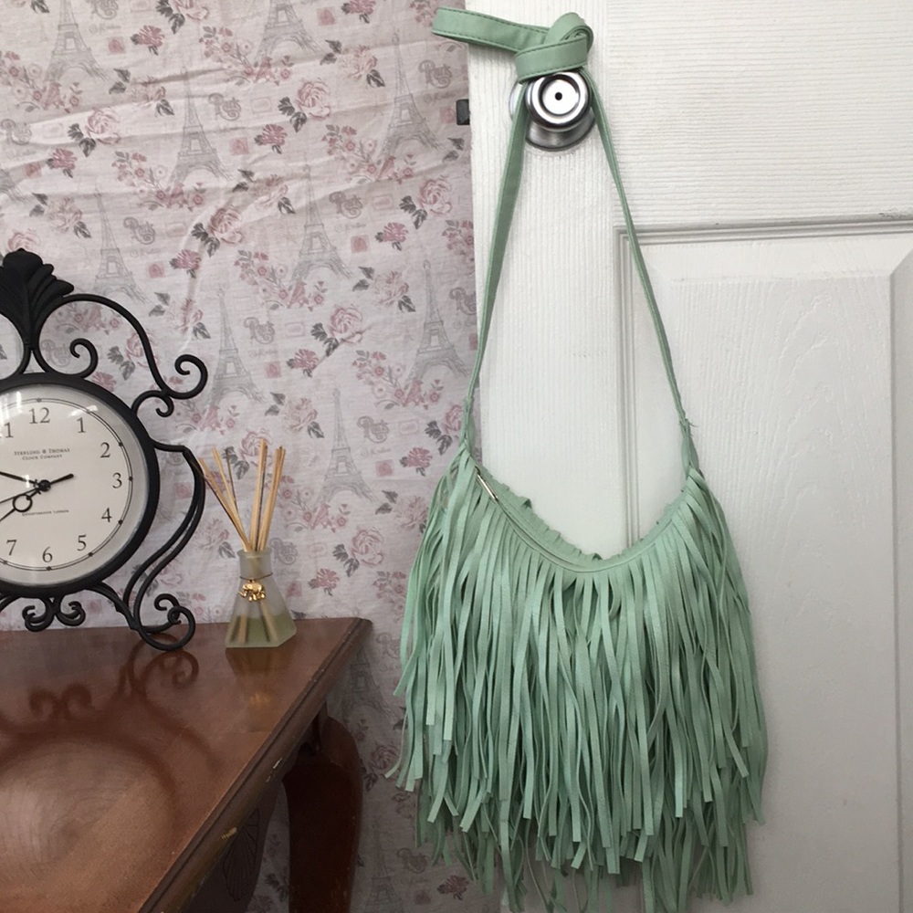 Mint Fringe Purse